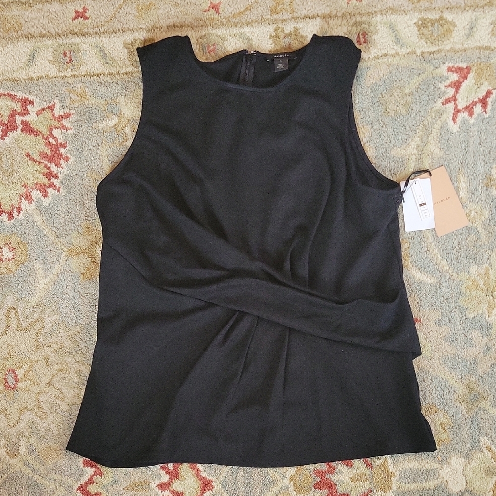 Halogen Criss Cross Black Sleeveless Top